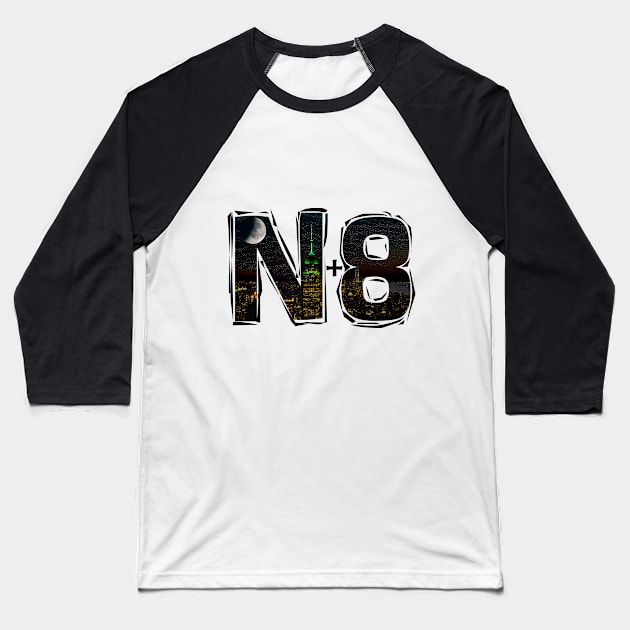 N+8 Night, Nit, Nuit, Noite Notte, Noapte Night Nacht Nat Noctis Baseball T-Shirt by Jevaz